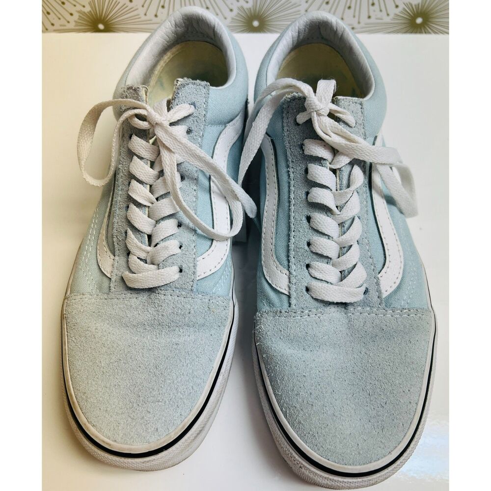 Vans baby blue Old Skool skate shoe. Size 7(M), 8.5(W)